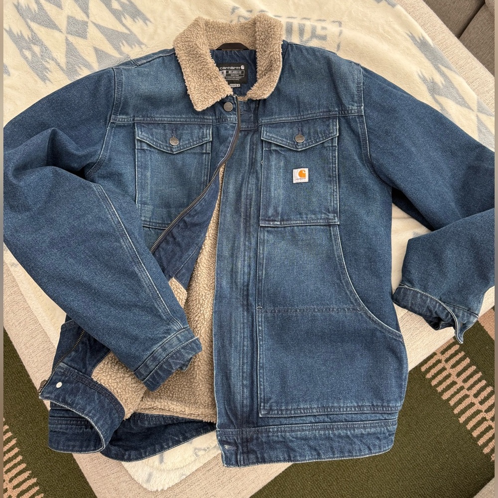 Carhartt Denim Jacket with Sherpa Lining